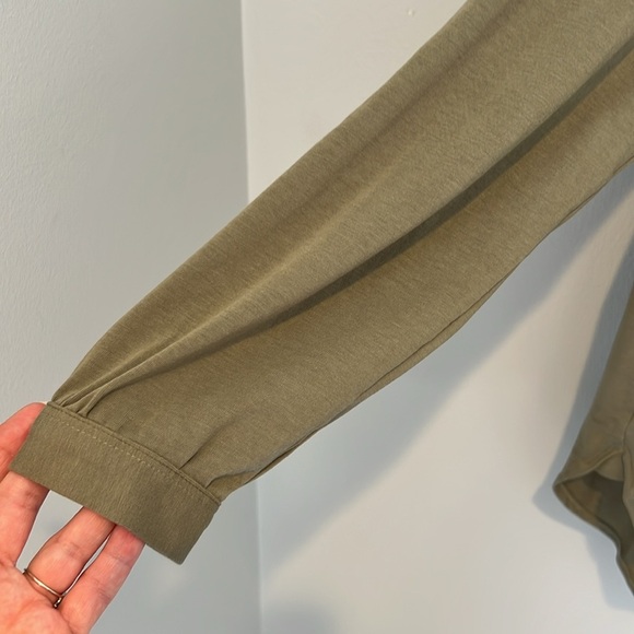 Lands End Womens Long Sleeve A-line Tunic Button‎ Up Top Sunwashed Olive Medium - Picture 7 of 16